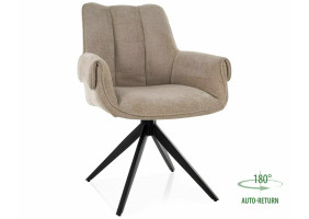 Стул кухонный обеденный мягкий Gio Бежевая ткань / Черный каркас