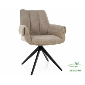 Стул кухонный обеденный мягкий Gio Бежевая ткань / Черный каркас