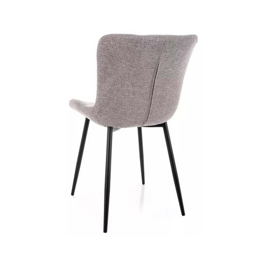 Стул кухонный обеденный мягкий Julia Brego Серая ткань / Черный каркас 3