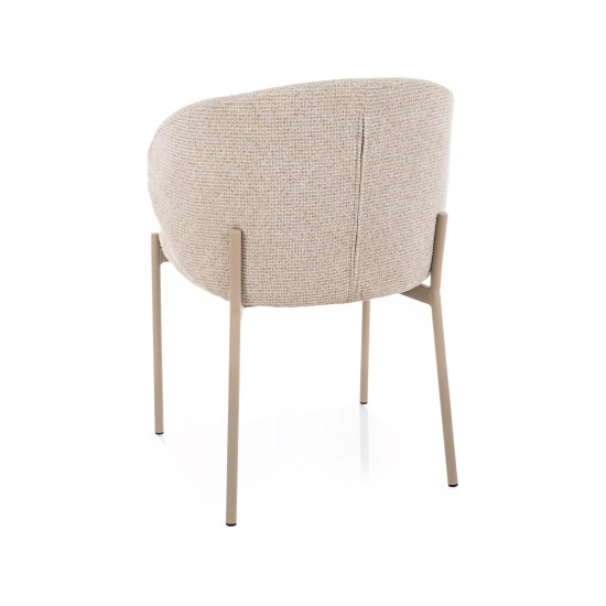 Стул кухонный обеденный мягкий Kioto Светло-бежевая ткань / Кашемир каркас 3