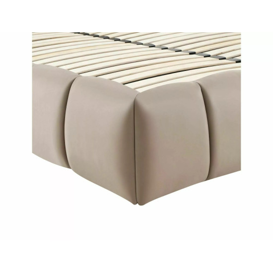 Кровать двухспальная мягкая Parma Velvet 160×200 Темно-бежевая велюр Bluvel 6