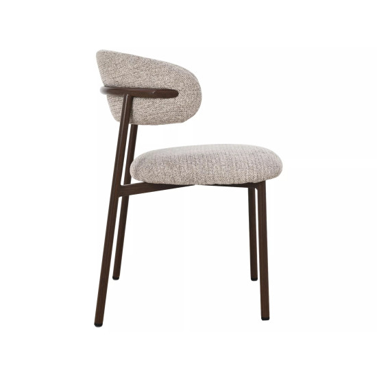 Стул кухонный обеденный мягкий Elton II Бежевая ткань / Орех каркас 4