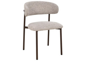 Стул кухонный обеденный мягкий Elton II Бежевая ткань / Орех каркас