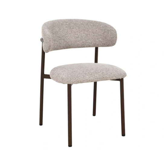 Стул кухонный обеденный мягкий Elton II Бежевая ткань / Орех каркас 1