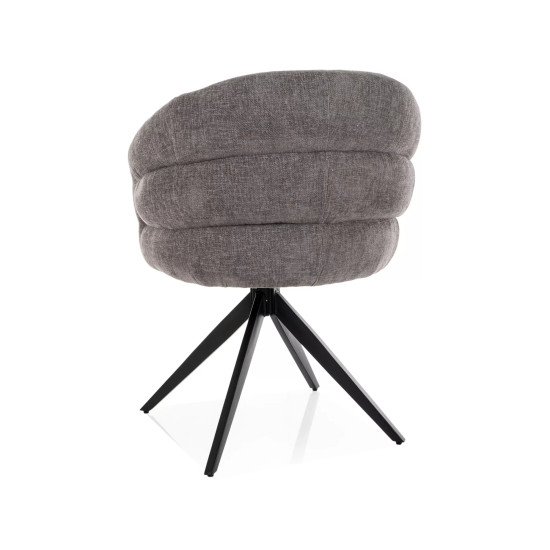 Стул кухонный обеденный мягкий Ores Серая ткань / Черный каркас 3