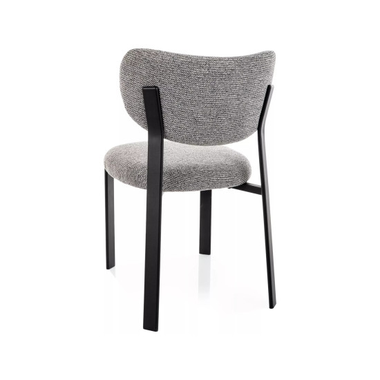 Стул кухонный обеденный мягкий Rin Серая ткань / Черный каркас 3