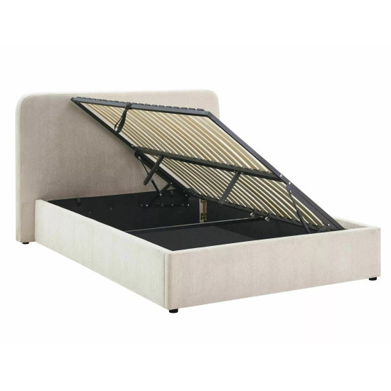 Кровать двухспальная мягкая Lumia Raven 140×200 Бежевая ткань 5