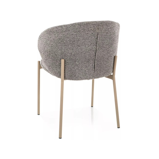 Стул кухонный обеденный мягкий Kioto Серая ткань / Кашемир каркас 3