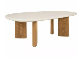 Стол журнальный кофейный Alpen 130×80 см. Экрю / Дуб