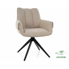 Стул кухонный обеденный мягкий Gio Светло-бежевая ткань / Черный каркас