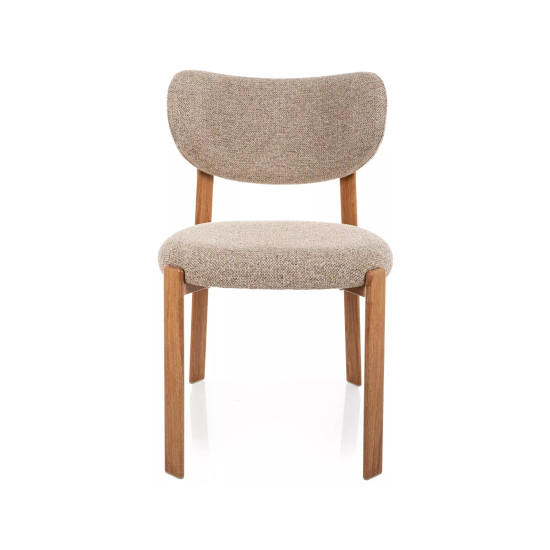 Стул кухонный обеденный мягкий Rin D Бежевая ткань / Дуб каркас 3