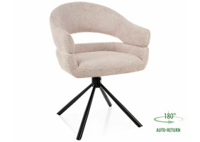 Стул кухонный обеденный мягкий Borgo Leo Светло-бежевая ткань / Черный каркас