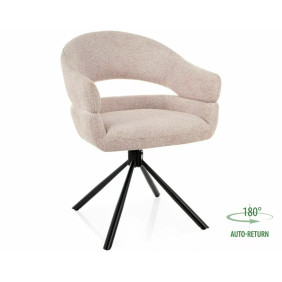 Стул кухонный обеденный мягкий Borgo Leo Светло-бежевая ткань / Черный каркас