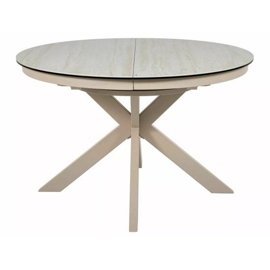 Стол обеденный кухонный раскладной Porto Ceramic (120–160)×120 см Керамика Беж / Кашемир каркас 2