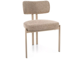 Стул кухонный обеденный мягкий Misaki Бежевая ткань / Кашемир каркас