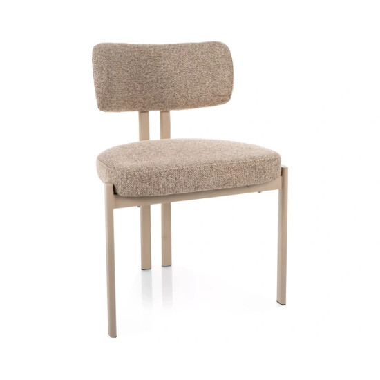 Стул кухонный обеденный мягкий Misaki Бежевая ткань / Кашемир каркас 1