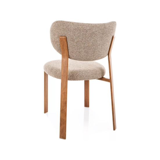 Стул кухонный обеденный мягкий Rin D Бежевая ткань / Дуб каркас 2