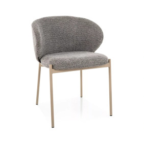 Стул кухонный обеденный мягкий Kioto Серая ткань / Кашемир каркас