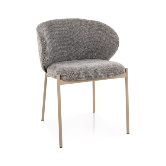 Стул кухонный обеденный мягкий Kioto Серая ткань / Кашемир каркас 1