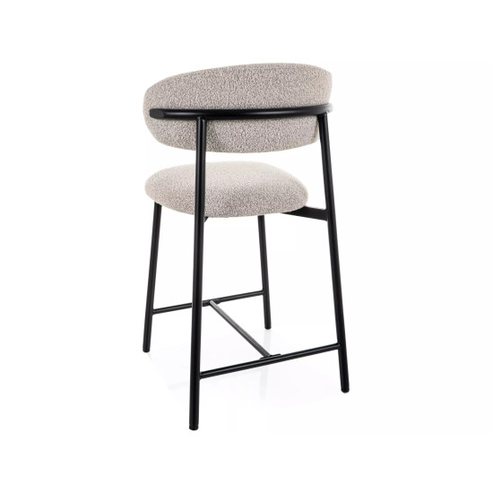 Полубарный стул кухонный Elton H-2 Бежевая ткань / Черный каркас 3