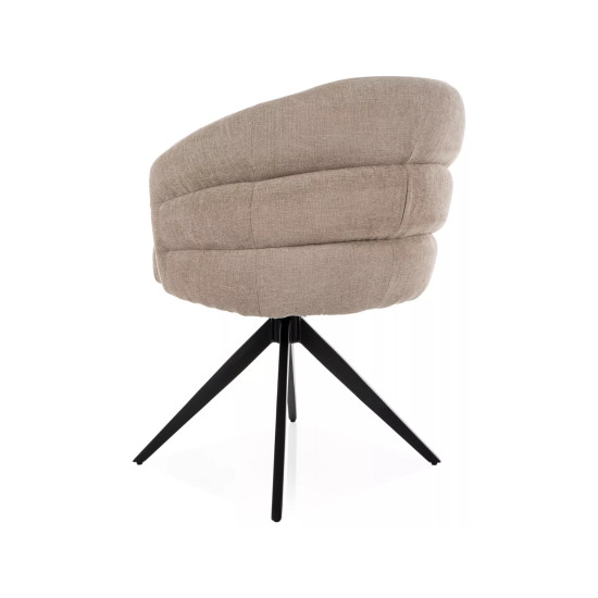 Стул кухонный обеденный мягкий Ores Бежевая ткань / Черный каркас 4