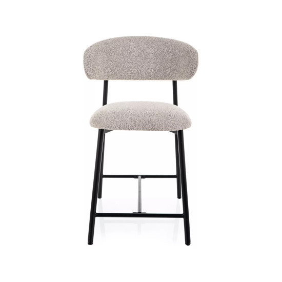 Полубарный стул кухонный Elton H-2 Бежевая ткань / Черный каркас 2