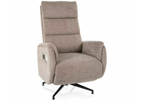 Кресло реклайнер электрическое Fenix Raven Темно-бежевая ткань / Черный каркас