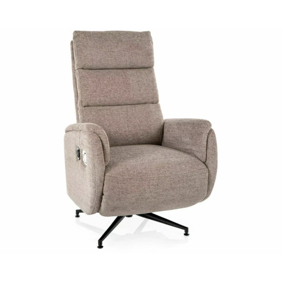 Кресло реклайнер электрическое Fenix Raven Темно-бежевая ткань / Черный каркас 1