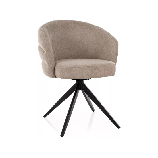 Стул кухонный обеденный мягкий Ores Бежевая ткань / Черный каркас 6