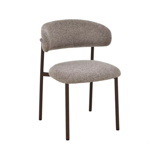 Стул кухонный обеденный мягкий Elton Ii Капучино ткань / Орех каркас 1