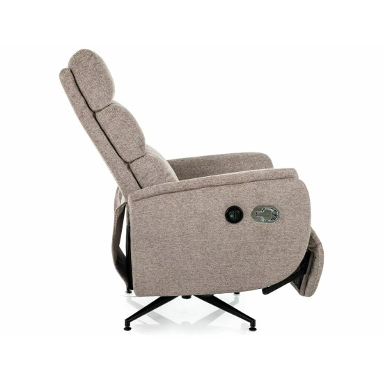 Кресло реклайнер электрическое Fenix Raven Темно-бежевая ткань / Черный каркас 2