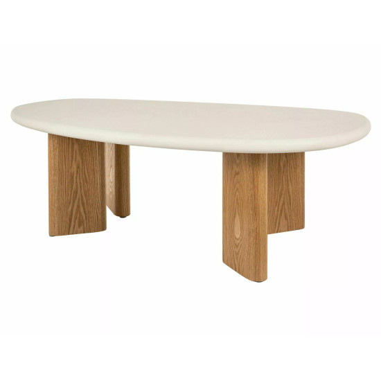 Стол журнальный кофейный Alpen 130×80 см. Экрю / Дуб 2