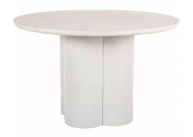 Обеденный стол кухонный Rosalia ø120 см МДФ + микроцемент Экрю / Экрю каркас