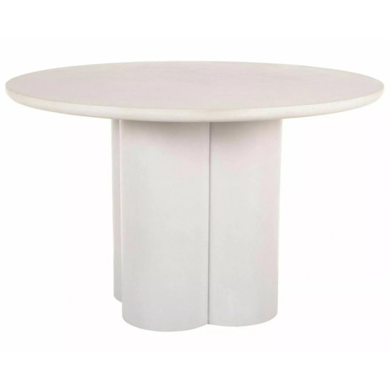 Обеденный стол кухонный Rosalia ø120 см МДФ + микроцемент Экрю / Экрю каркас 1