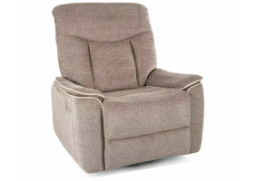 Кресло реклайнер электрическое Odys Raven Темно-бежевая ткань / Черный каркас