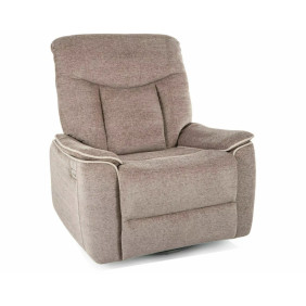 Кресло реклайнер электрическое Odys Raven Темно-бежевая ткань / Черный каркас