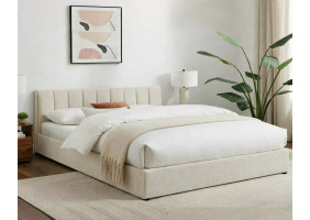 Кровать двухспальная мягкая Montreal Raven 160×200 Бежевая ткань