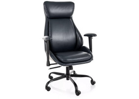 Кресло офисное компьютерное поворотное Q-092 Черная экокожа / Черный каркас