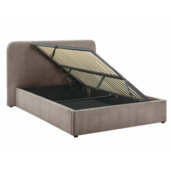 Кровать двухспальная мягкая Lumia Raven 140×200 Темно-бежевая ткань 13