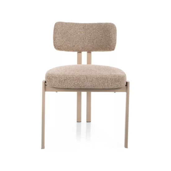 Стул кухонный обеденный мягкий Misaki Бежевая ткань / Кашемир каркас 2
