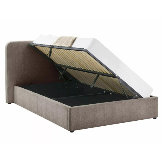 Кровать двухспальная мягкая Lumia Raven 140×200 Темно-бежевая ткань 7