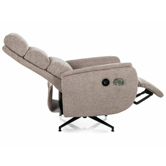 Кресло реклайнер электрическое Fenix Raven Темно-бежевая ткань / Черный каркас 3
