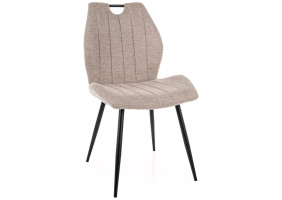 Стул кухонный обеденный мягкий Arco Brego Светло-бежевая ткань / Черный каркас
