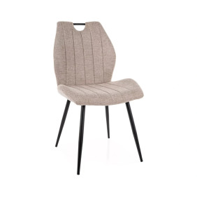 Стул кухонный обеденный мягкий Arco Brego Светло-бежевая ткань / Черный каркас