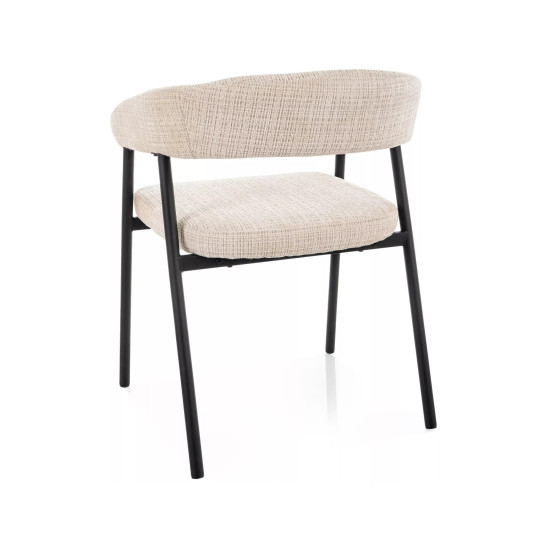 Стул кухонный обеденный мягкий Katana Бежевая ткань / Черный каркас 3