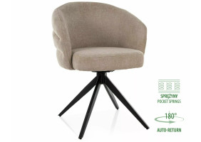 Стул кухонный обеденный мягкий Ores Бежевая ткань / Черный каркас