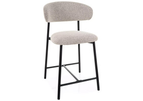 Полубарный стул кухонный Elton H-2 Бежевая ткань / Черный каркас