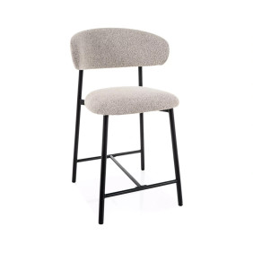 Полубарный стул кухонный Elton H-2 Бежевая ткань / Черный каркас