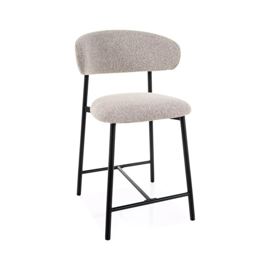 Полубарный стул кухонный Elton H-2 Бежевая ткань / Черный каркас 1
