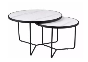 Набор журнальных столов Italia ø80 см Белый/Черный